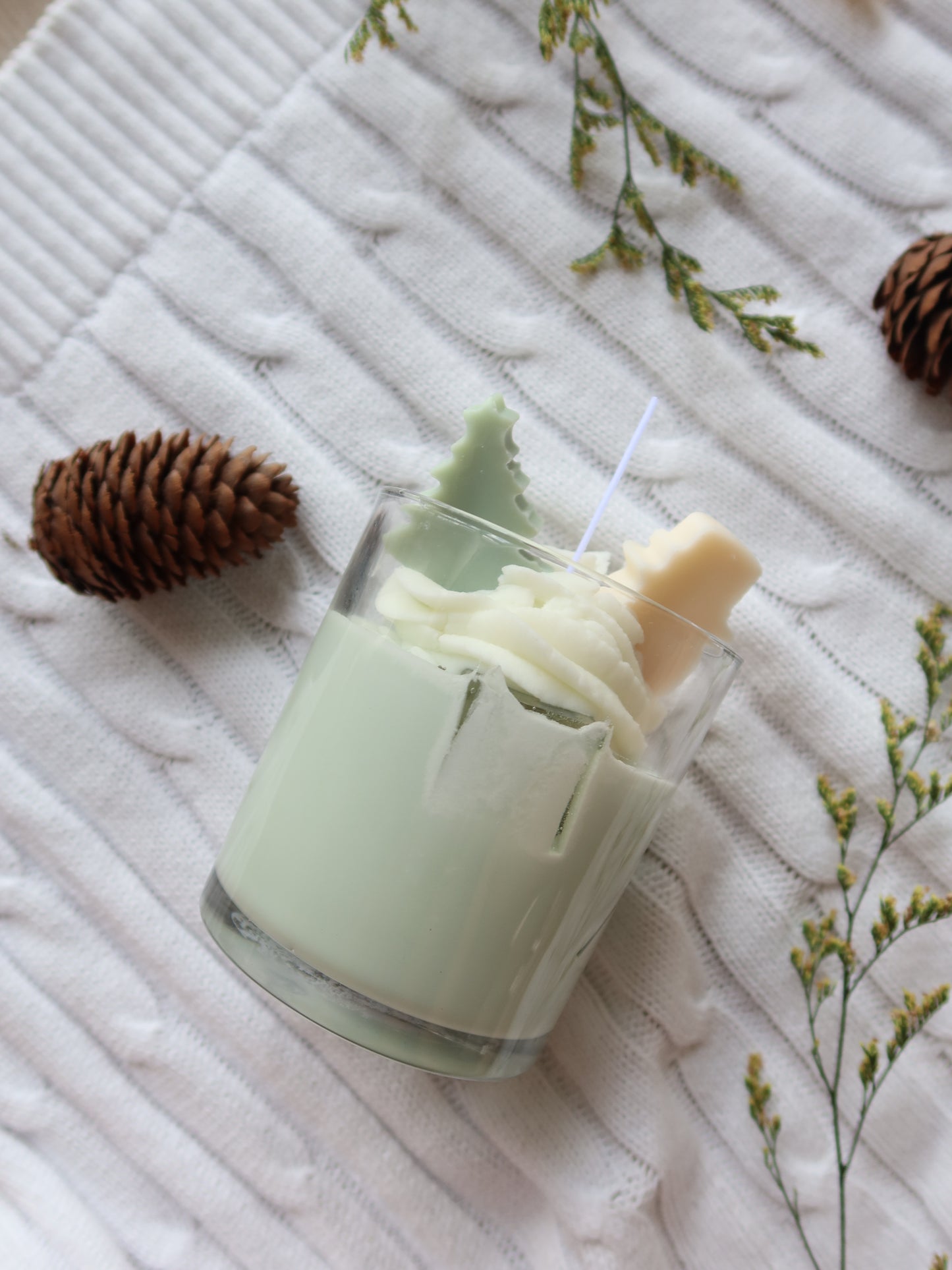 Matcha latte candle